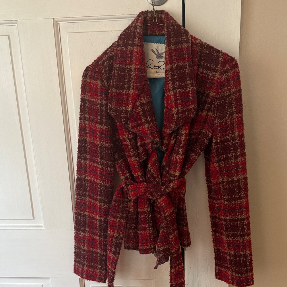 Tabitha Red and Brown Plaid Women's Blazer